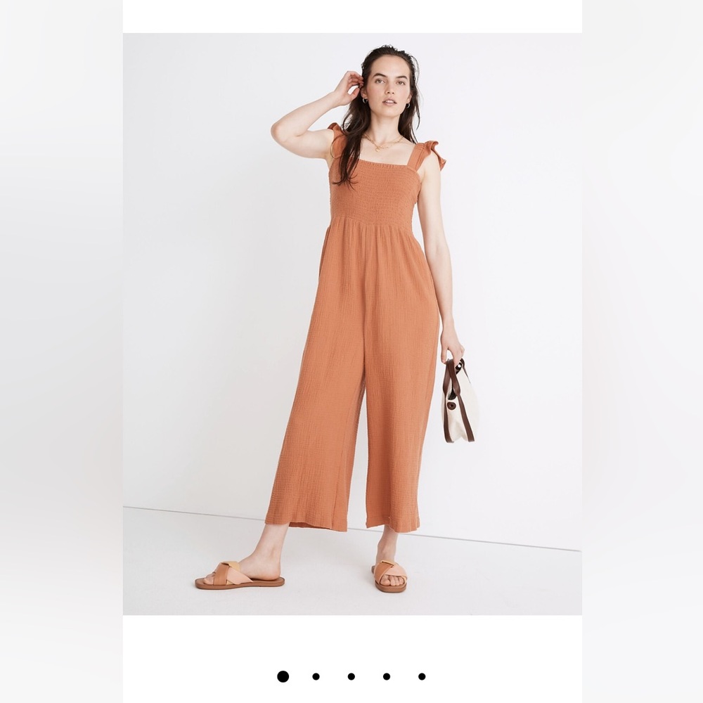Madewell Lightspun Lucie Flutter-Sleeve Jumpsuit 00 spicy orange EUC